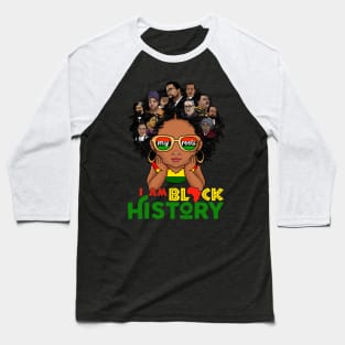 I Am Black History My Roots Black Pride African American BHM Baseball T-Shirt